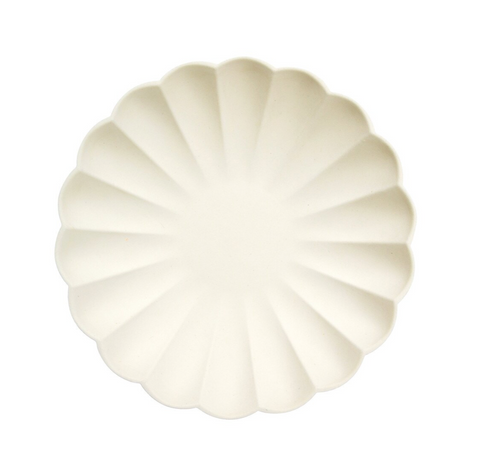 Small Cream Compostable Plates