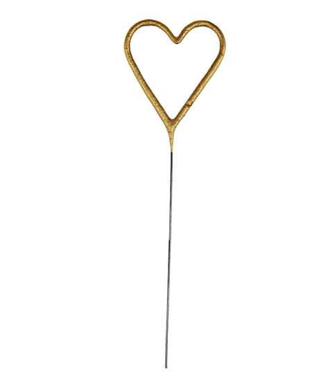 Gold Sparkler Heart Candle