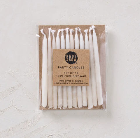 Hand Dipped Beeswax Birthday Candles- Ivory